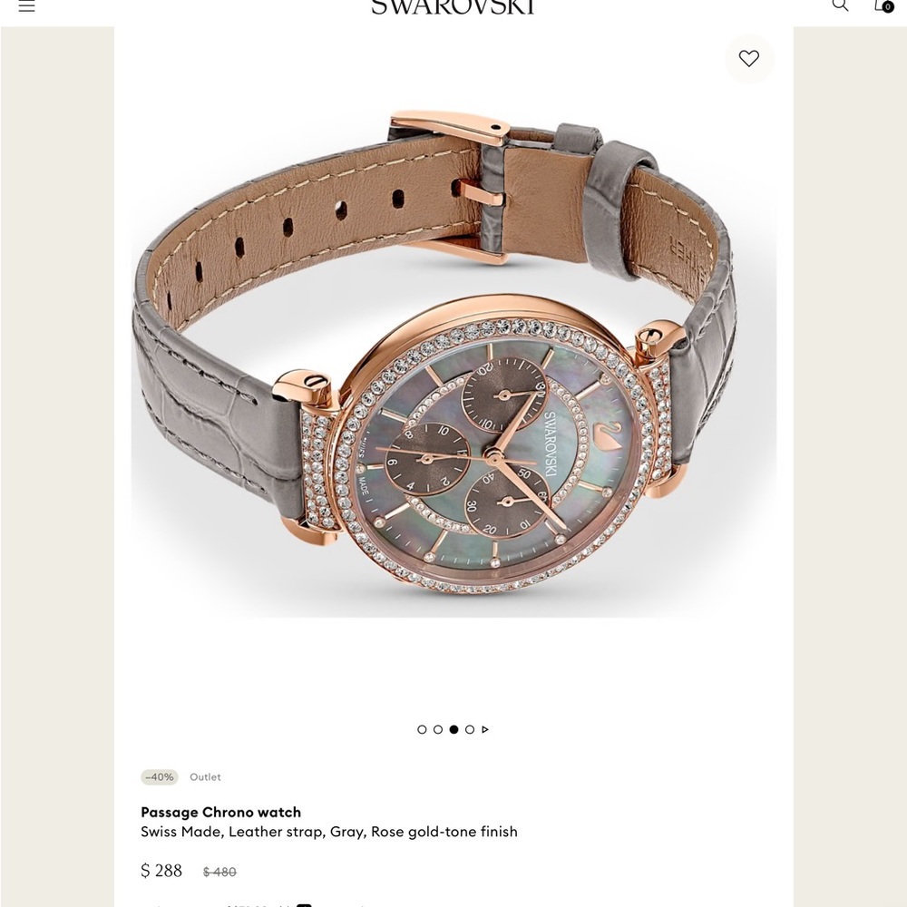 Swarovski Passage Chrono Rose Gold-tone Women’s Watch 36 mm Swiss Made